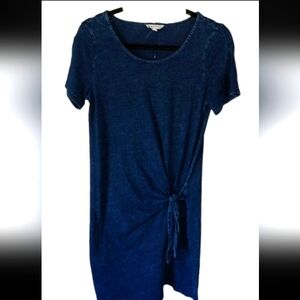 June and Delancey Blue Cotton Dress Knee Length Medium